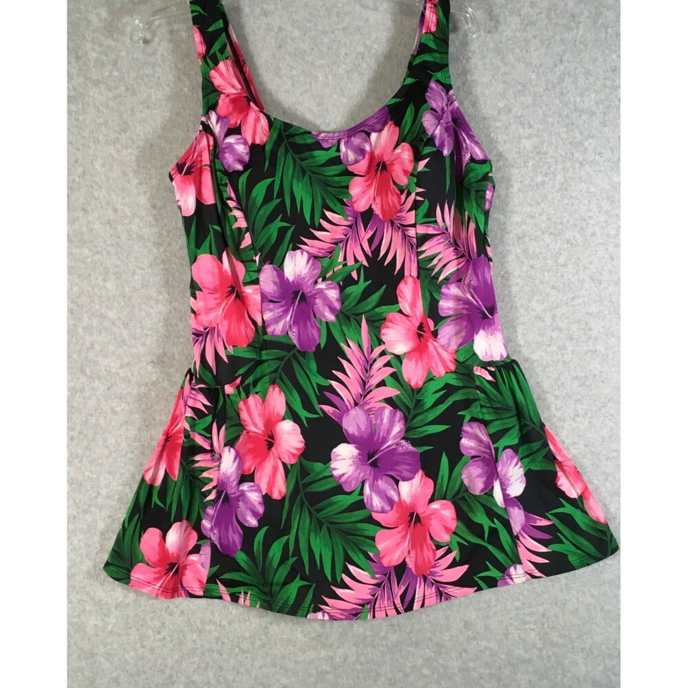 Vintage Swimwear Aquabella Shape Solver Women’s One Piece Swimsuit Sz  20 Floral